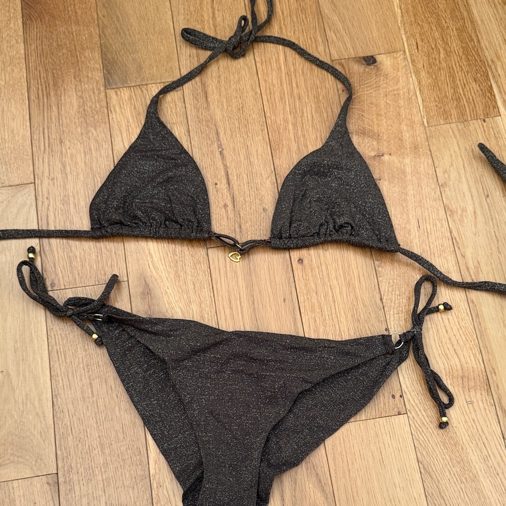 Elegant Brown Bikini Set Shimmery